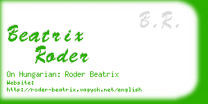 beatrix roder business card